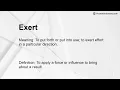 Exert Meaning