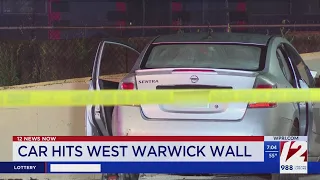 Car crashes into wall in West Warwick