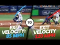 Longest home runs by exit velocity 85 mph to 120 mph