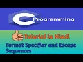 9 HINDI C Format Specifiers Constant and Escape Sequences With Examples C Tutorial In Hindi
