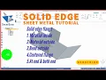 solid edge sheet metal tutorial flange command
