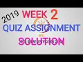 NPTEL Programming Data Structures And Algorithms Using Python Week 2 Quiz Solutions