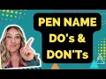 Pen Name Do s Don ts For Amazon Kindle Direct Publishing