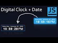 Digital Clock With Date Day Month Year Using HTML CSS JavaScript