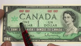 1954-1967 - Canada QEII 1 One Dollar Bills