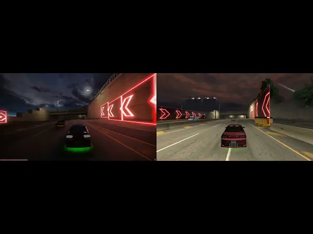 Need For Speed: Underground 2 RTX remix original vs modded comparison (read description)