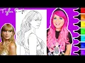Coloring Taylor Swift Green Dress Realistic Singer Celebrity Coloring Page Ohuhu Art Markers