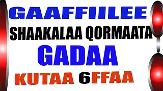 GAAFFILEE SHAAKALA QORMAATA GADAA KUTAA 6FFAA  GAAFFILEE SHAAKALA QORMAATA GADAA KUTAA 6FFAA