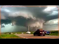 Funnel cloud forms over Oklahoma town