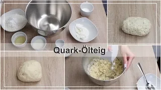 Quark-Öl Teig pikant - Pizza ohne Hefe. 