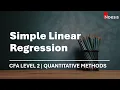 CFA Level 2 Quantitative Methods Simple Linear Regression in Excel