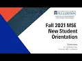 MSE Orientation by Dr Christopher Ryu