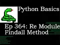 Python Basics Re Findall Method