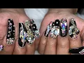 Black Coffin Nails Bling Nails Acrylic Nails