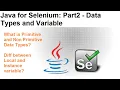 Java for Selenium Part2 Variable and Data Types in Java