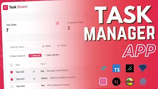 Build Task ManagerApp Using React Typescript Next Js And Tanstack React Table