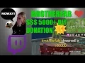 Twitch 500000 bit HUGE donation Brotherfab