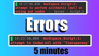 Errors 5 Minute Roblox Studio Scripting Tutorial Part 15