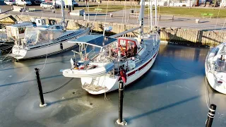 Stuck in ICE! 🥶 Will it damage the boat? – Ep. 239 RAN Sailing