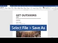 Save a document in Microsoft Word