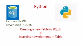 Create a New table in SQL using pyodbc Insert rows into Table Python pyodbc