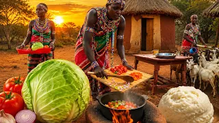  traditional village sunset cooking fetching firewood herding animals u0026 ugali with cabbage