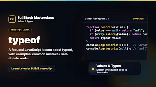 typeof Explained FullStack Masterclass JavaScript Course