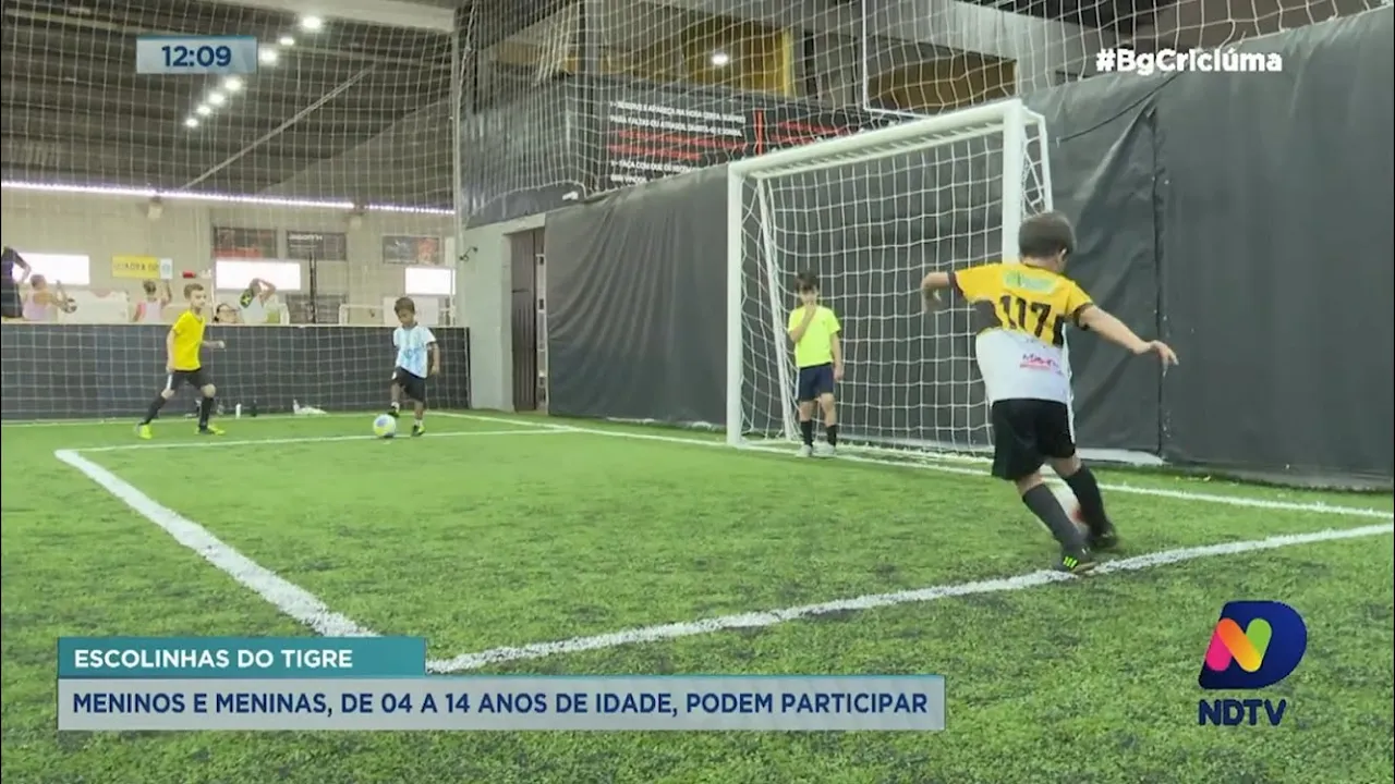 Escolinha do Tigre está com inscrições abertas para meninos e meninas de 4 a 14 anos