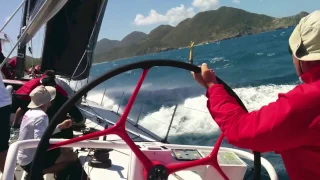 Sailing Volvo 70 SFS II  around windward mark at Heineken St Maarten Regatta 2017