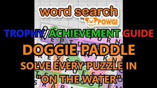 Doggie Paddle All 12 On The Water Solutions Word Search By POWGI