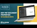 How to See Edit Document Properties for PDFs in Bluebeam Revu 21 PDF Document Properties