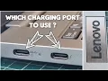 Which charging port should be used on LENOVO Laptop