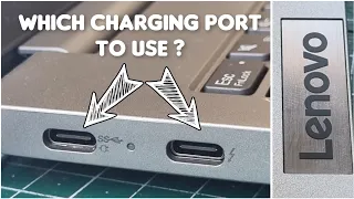 Which charging port should be used on LENOVO Laptop