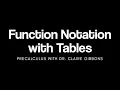 Function Notation with Tables