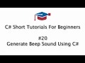 C Tutorials For Beginners - 20 Generate Beep Sound Using C