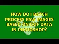 How do I batch process RAW images based on EXIF data in Photoshop 3 Solutions