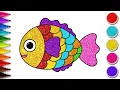 Draw a Sparkly Glitter Fish Fun Art with Chiki Art HooplaKidz How To