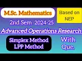 Simplex Method Linear Programming Method Advanced Operations Research M Sc Maths 2nd Sem NEP