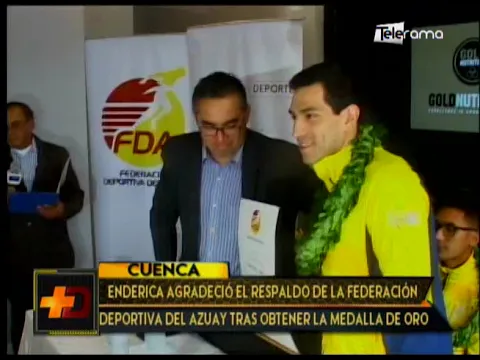 Enderica agradeció el respaldo de la Federación del Azuay tras obtener la medalla de oro