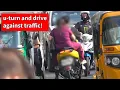 Download Lagu Rider turns around and drives against traffic