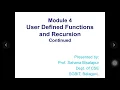 CPS 18CPS23 - Module 4 Categories of Function