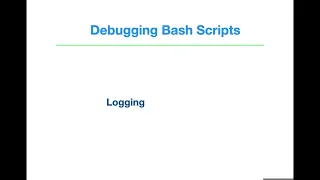 Debugging Bash Scripts