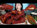 ASMR MUKBANG | Fall-Off-the-Bone SPICY GIANT Beef Ribs 🍖🔥 Green Onion Kimchi \u0026 Cheesy Steamed Eggs