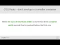 CSS floats - layout rules