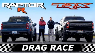 Download 2023 Ford F-150 Raptor R vs Ram TRX // DRAG RACE \u0026 OFF-ROAD RACE MP3