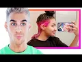 These girls bleached and dyed the under-layer of their hair