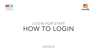 Login to Uni lu Moodle - For Uni lu Staff