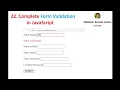 21 Form Validation in JavaScript JavaScript Tutorial Semant Sir