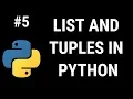 5 LIST And TUPLES IN PYTHON PYTHON HINDI TUTORIAL FAIZAN ALI