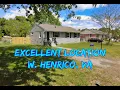 SOLID Brick Home for Sale 3 BDRM W Henrico VA Private Yard 275K